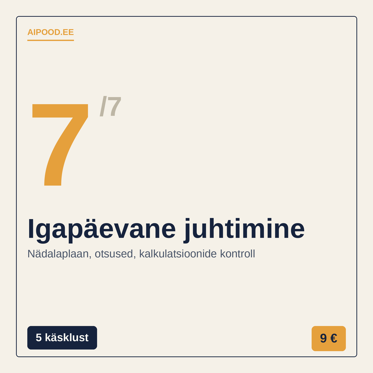 Juhi mõttetööriistad — planeerimine, otsused, kalkulatsioonid