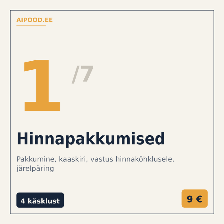 Hinnapakkumised 10 minutiga — 4 valmis AI-käsklust